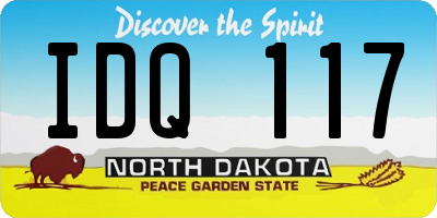 ND license plate IDQ117