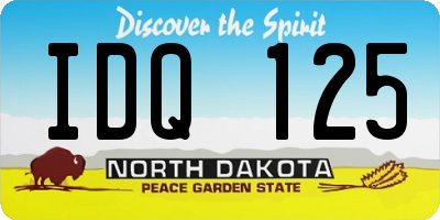 ND license plate IDQ125