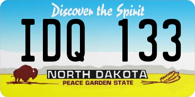 ND license plate IDQ133