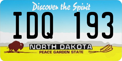 ND license plate IDQ193