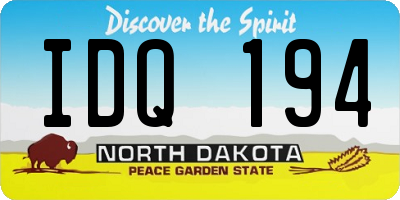 ND license plate IDQ194