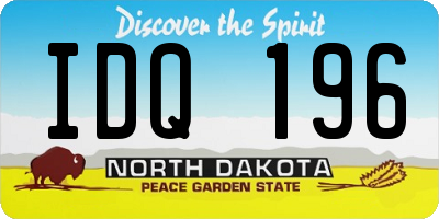 ND license plate IDQ196