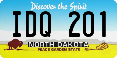ND license plate IDQ201
