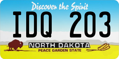 ND license plate IDQ203