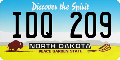 ND license plate IDQ209