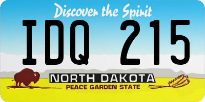 ND license plate IDQ215
