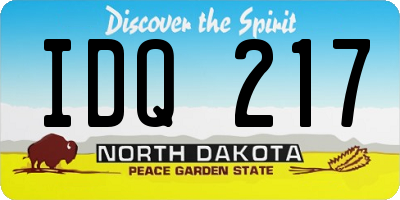 ND license plate IDQ217