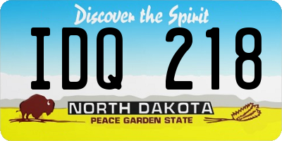 ND license plate IDQ218