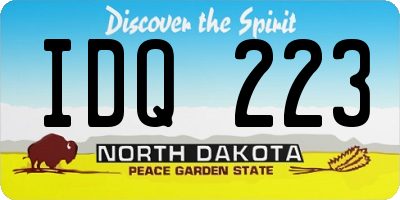 ND license plate IDQ223