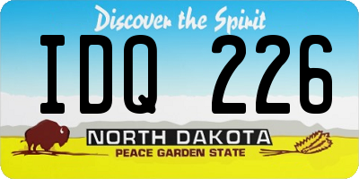 ND license plate IDQ226