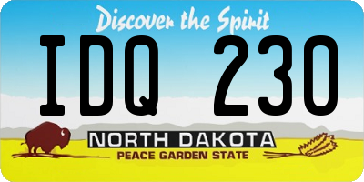 ND license plate IDQ230