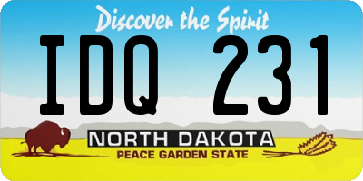 ND license plate IDQ231