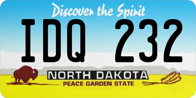 ND license plate IDQ232