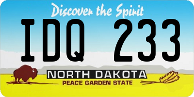 ND license plate IDQ233