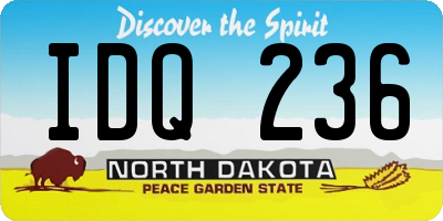 ND license plate IDQ236
