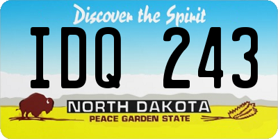 ND license plate IDQ243