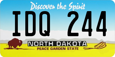 ND license plate IDQ244