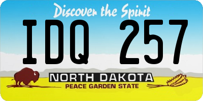 ND license plate IDQ257
