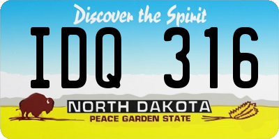 ND license plate IDQ316