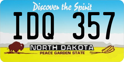 ND license plate IDQ357