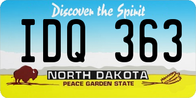 ND license plate IDQ363