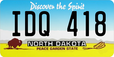 ND license plate IDQ418