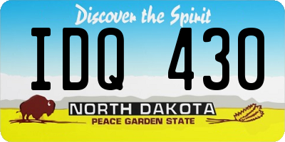 ND license plate IDQ430