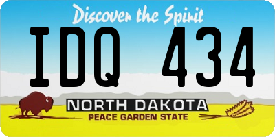 ND license plate IDQ434