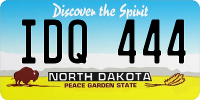 ND license plate IDQ444