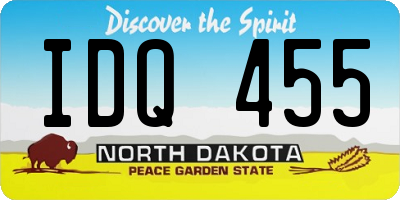 ND license plate IDQ455