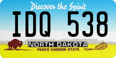 ND license plate IDQ538