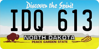 ND license plate IDQ613