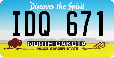 ND license plate IDQ671