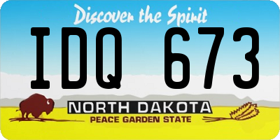 ND license plate IDQ673