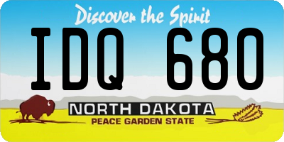 ND license plate IDQ680