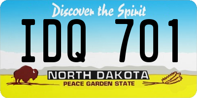ND license plate IDQ701