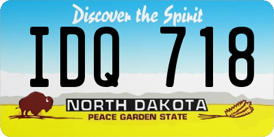 ND license plate IDQ718