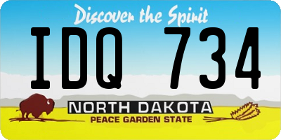 ND license plate IDQ734