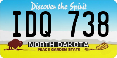 ND license plate IDQ738