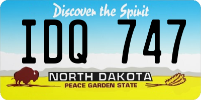 ND license plate IDQ747