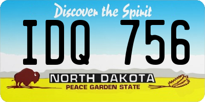 ND license plate IDQ756