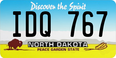 ND license plate IDQ767