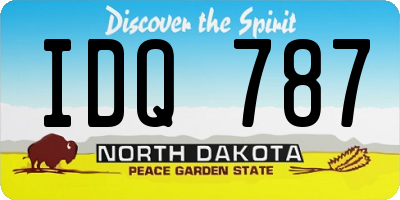 ND license plate IDQ787