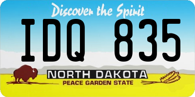 ND license plate IDQ835