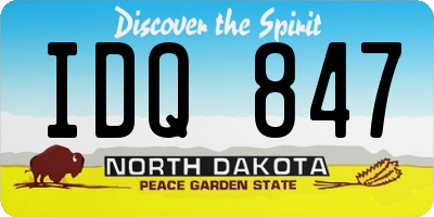 ND license plate IDQ847