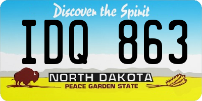 ND license plate IDQ863