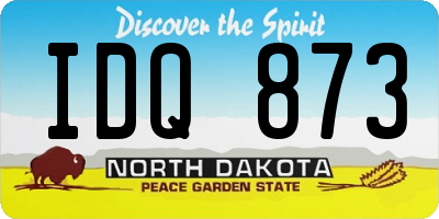 ND license plate IDQ873