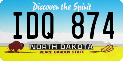 ND license plate IDQ874
