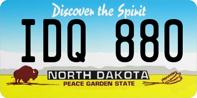 ND license plate IDQ880