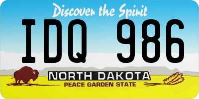 ND license plate IDQ986